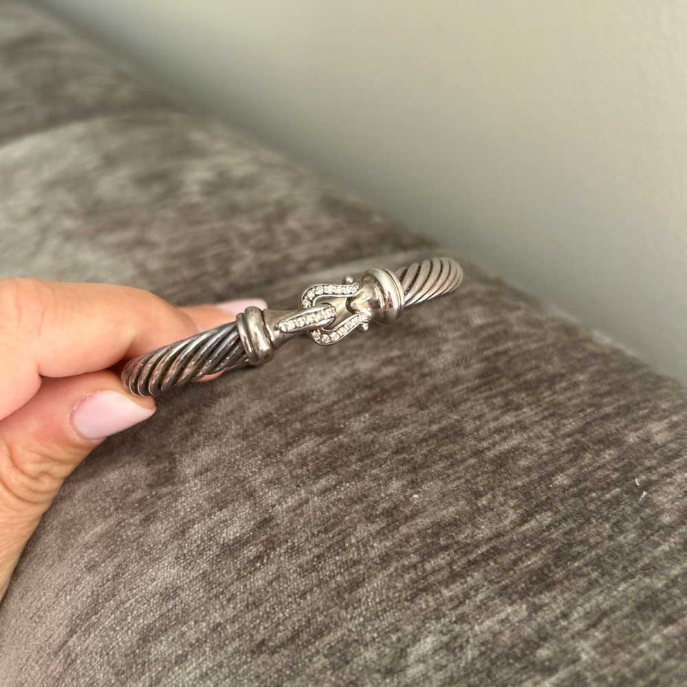 David Yurman Silver Cable Accent Bracelet